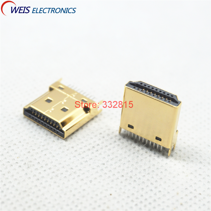 10PCS HDMI  Ŀ 19   ȭ ̽ Ŀ  Ʈ Ʈ 1.6 ROHS /10PCS HDMI MALE CONNECTOR 19PIN SOCKETS High definition interface connector Straddle